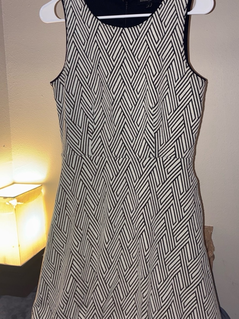 Banana Republic Black and White Geometric Sleeveless Dress